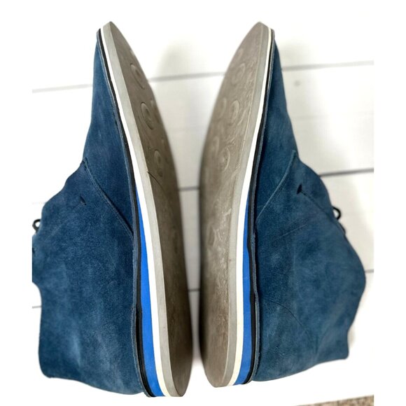 SERGIO ROSSI Men's Blue Suede Round Toe Lace-Up Chukka Boots Size 11 - Picture 8 of 12